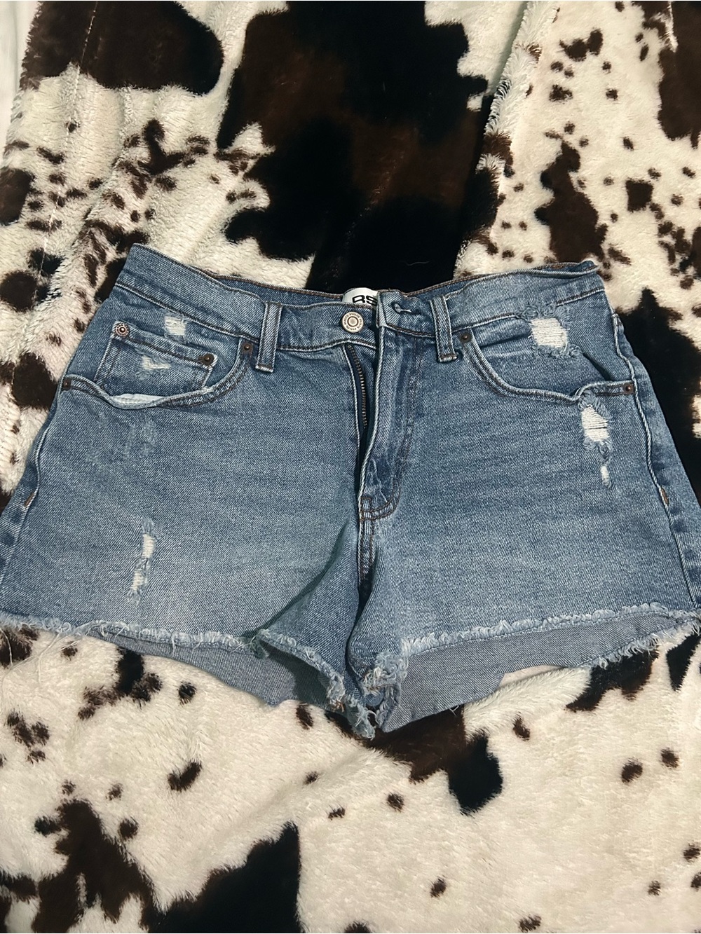 RSQ Women's Light Blue Distressed Denim Cutoff Shorts